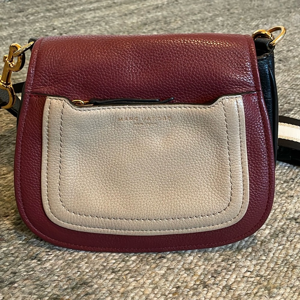 Marc Jacobs Empire City Mini Crossbody in Maroon, Beige and Black